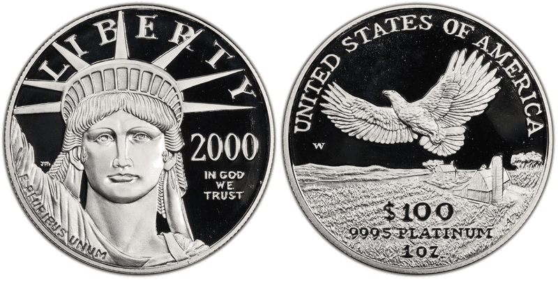 2000 (W) Proof American Eagle One Hundred Dollar Platinum