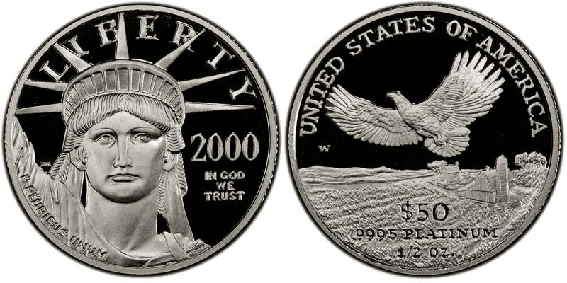 2000 (W) Proof American Eagle Fifty Dollar Platinum