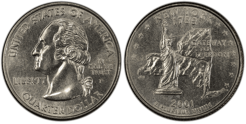 2001 (P) New York State Quarter
