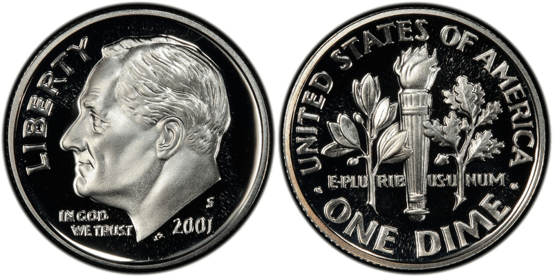 2001 (S) Proof Silver Roosevelt Dime