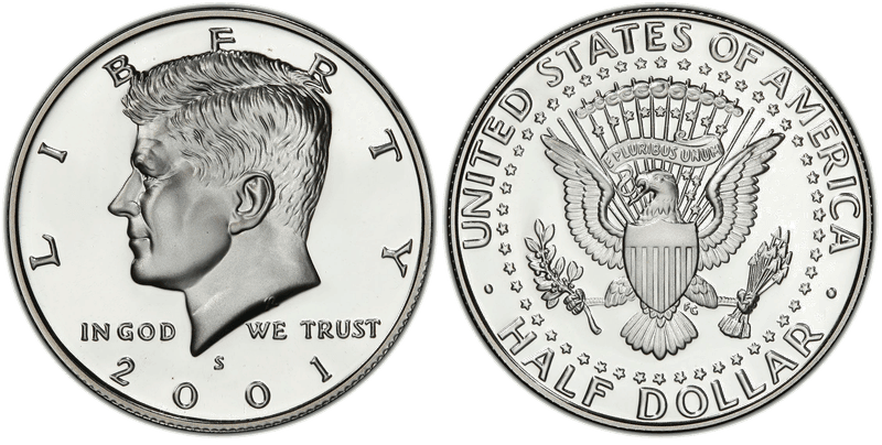 2001 (S) Proof Silver Kennedy Half Dollar