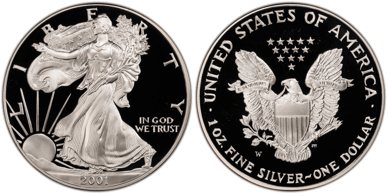 2001 (W) Proof American Silver Eagle
