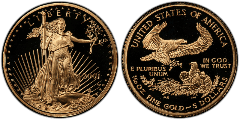 2001 (W) Proof American Eagle Five Dollar Gold