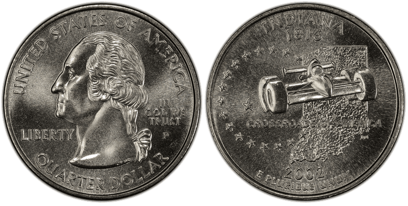 2002 (P) Indiana State Quarter