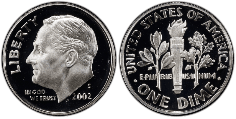 2002 (S) Proof Silver Roosevelt Dime