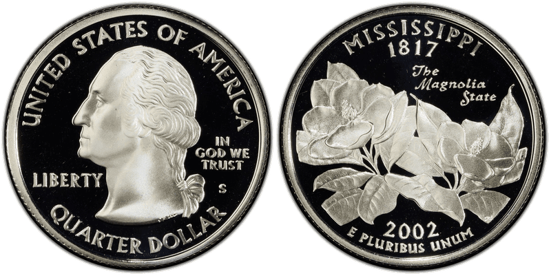 2002 (S) Proof Mississippi Silver State Quarter
