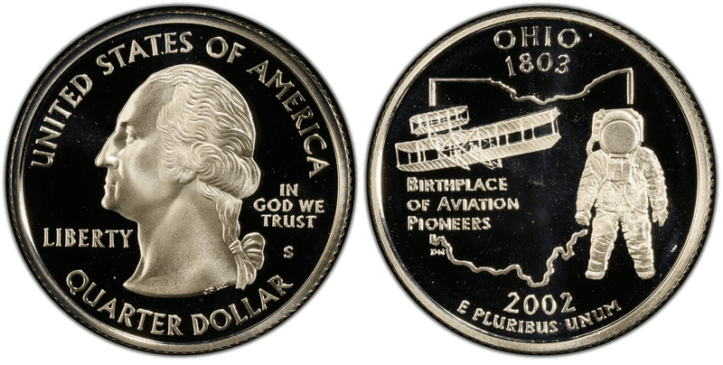 2002 (S) Proof Ohio Silver State Quarter