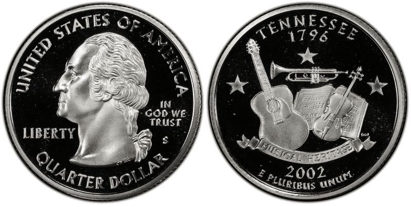 2002 (S) Proof Tennessee Silver State Quarter