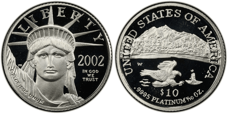 2002 (W) Proof American Eagle Ten Dollar Platinum