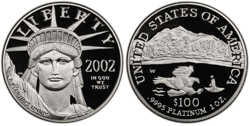 2002 (W) Proof American Eagle One Hundred Dollar Platinum