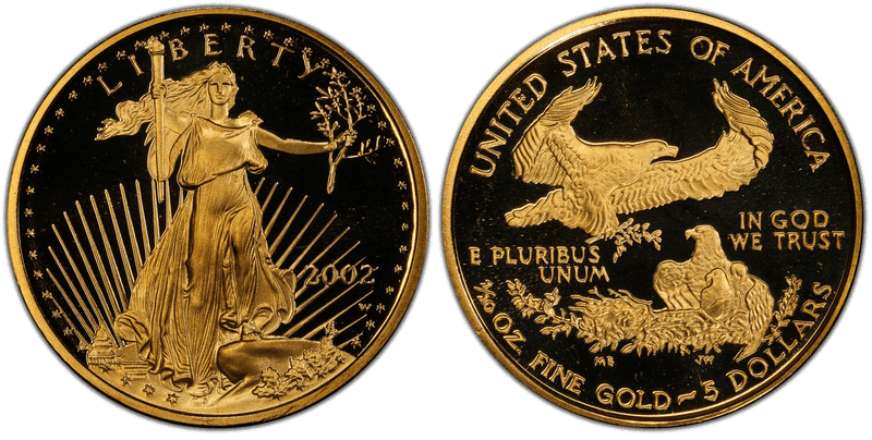 2002 (W) Proof American Eagle Five Dollar Gold