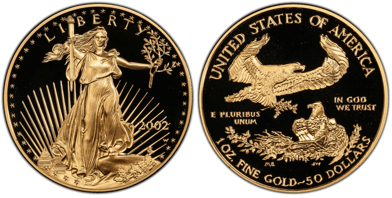 2002 (W) Proof American Eagle Fifty Dollar Gold