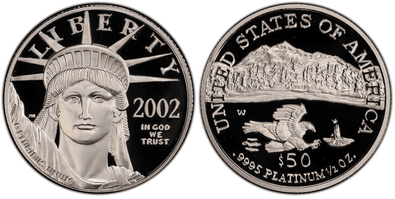 2002 (W) Proof American Eagle Fifty Dollar Platinum