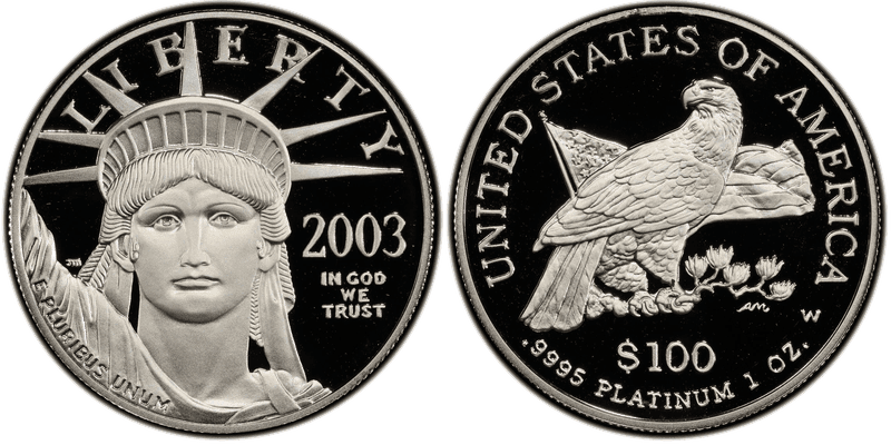 2003 (W) Proof American Eagle One Hundred Dollar Platinum