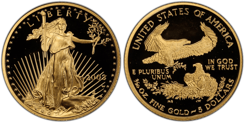 2003 (W) Proof American Eagle Five Dollar Gold