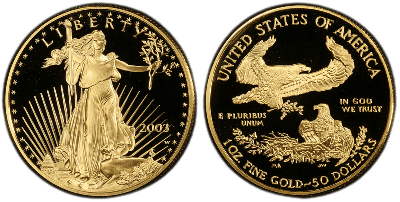 2003 (W) Proof American Eagle Fifty Dollar Gold