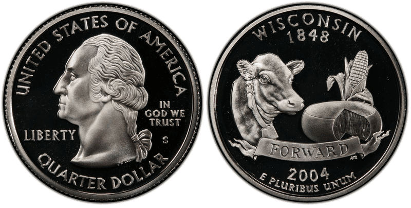 2004 (S) Proof Wisconsin Silver State Quarter