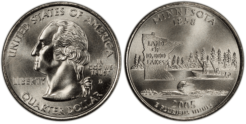 2005 (D) Minnesota Satin Finish State Quarter