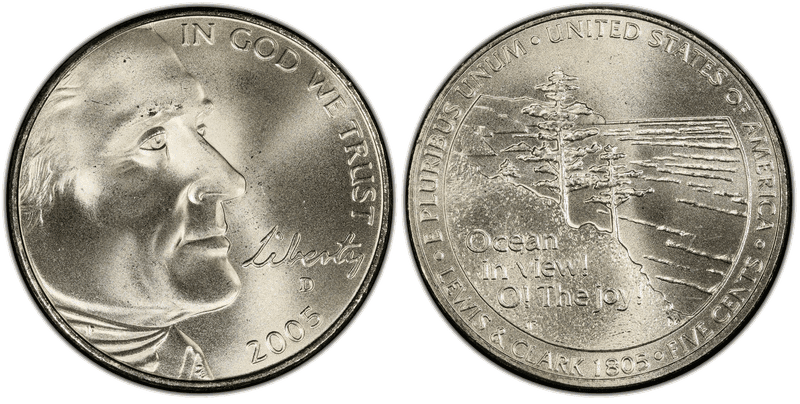 2005 (D) Satin Finish Jefferson Nickel - Ocean in View