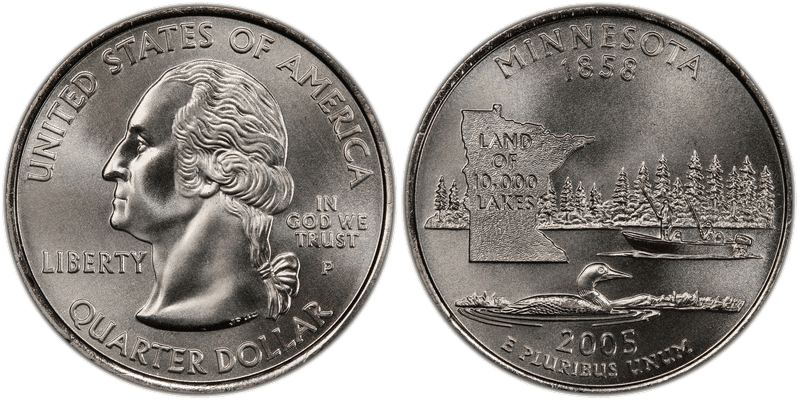 2005 (P) Minnesota - Satin Finish Extra Tree State Quarter