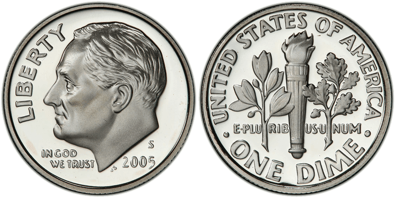 2005 (S) Proof Silver Roosevelt Dime