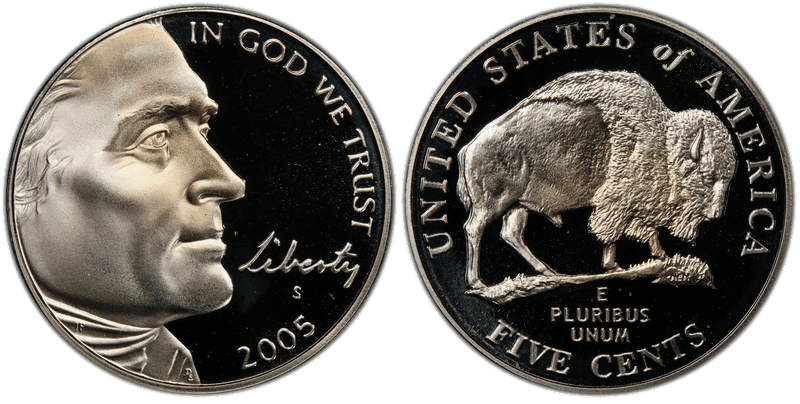 2005 (S) Proof Jefferson Nickel - Bison
