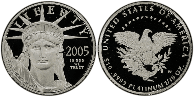 2005 (W) Proof American Eagle Ten Dollar Platinum