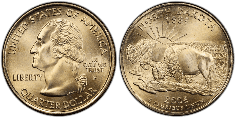 2006 (P) North Dakota Satin Finish State Quarter