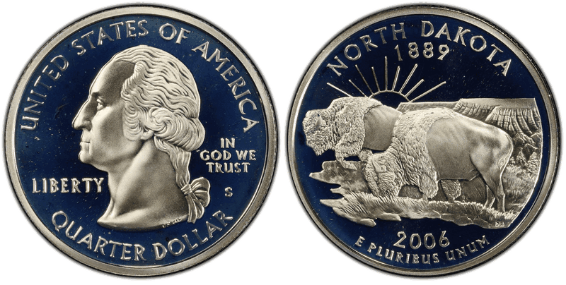 2006 (S) Proof North Dakota Silver State Quarter