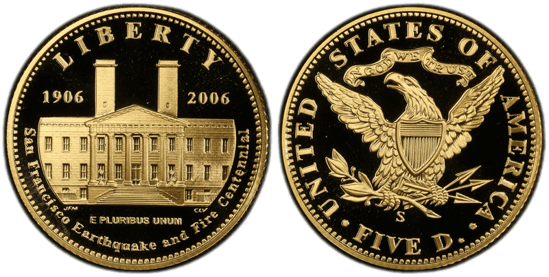 2006 (S) Proof San Francisco Old Mint Centennial Commemorative Five Dollar Gold