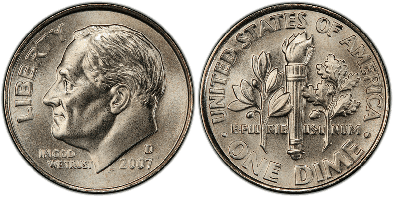 2007 (D) Satin Finish Roosevelt Dime