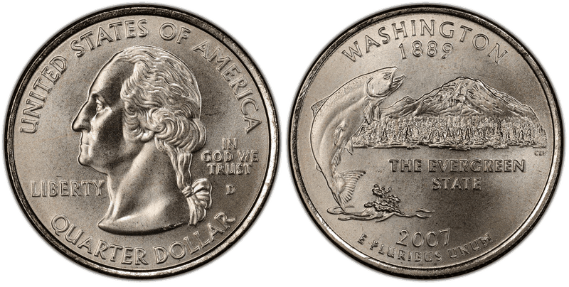 2007 (D) Washington Satin Finish State Quarter