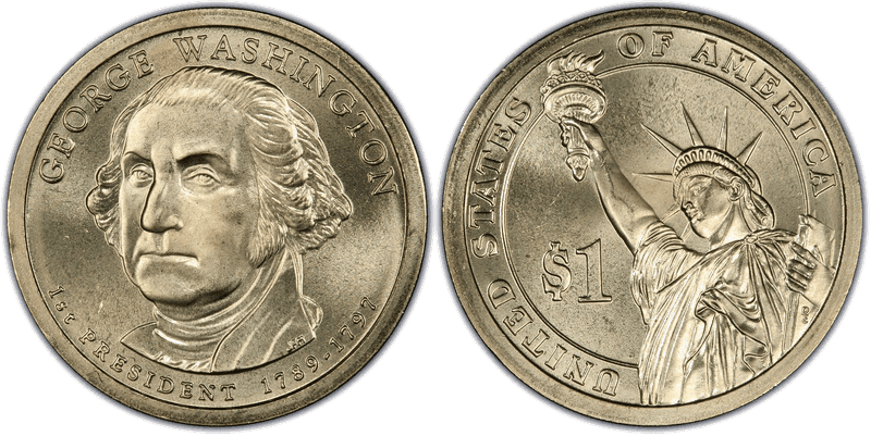 2007 (P) Satin Finish Presidential Dollar - George Washington, Position A