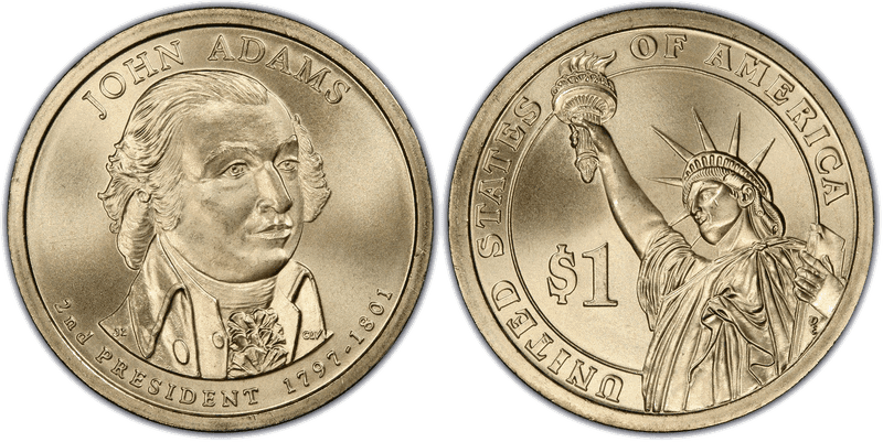 2007 (P) Satin Finish Presidential Dollar - John Adams, Position A