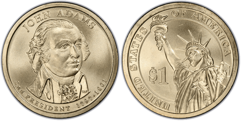 2007 (P) Satin Finish Presidential Dollar - John Adams, Position B
