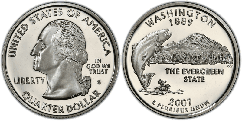 2007 (S) Proof Washington Silver State Quarter