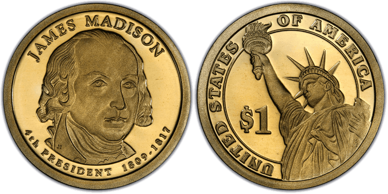 2007 (S) Proof Presidential Dollar - James Madison