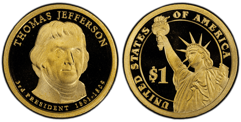 2007 (S) Proof Presidential Dollar - Thomas Jefferson