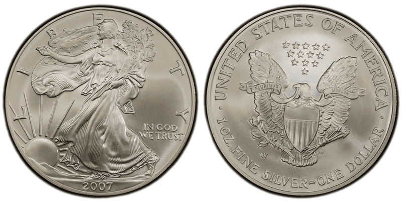 2007 (W) Burnished American Silver Eagle