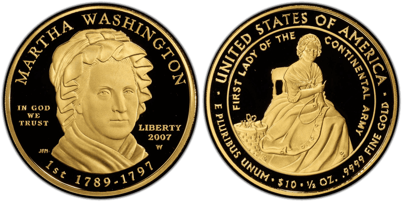 2007 (W) Proof Martha Washington First Spouse Ten Dollar Gold
