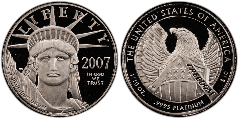 2007 (W) Proof American Eagle Ten Dollar Platinum