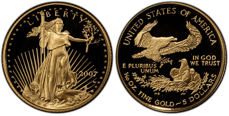2007 (W) Proof American Eagle Five Dollar Gold