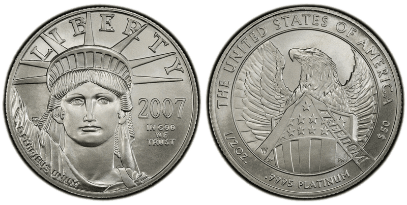 2007 (W) Burnished American Eagle Fifty Dollar Platinum
