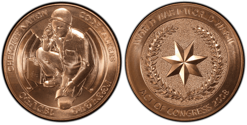2008 Medal Cherokee Nation Code Talkers Bronze 38mm