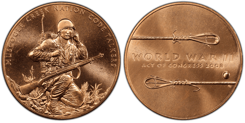 2008 Medal Muscogee Nation Code Talkers Bronze 38mm
