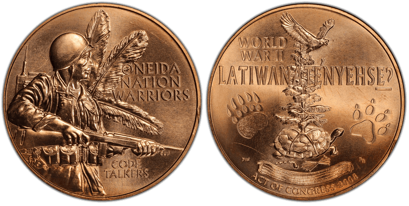 2008 Medal Oneida Nation Code Talkers Bronze 38mm