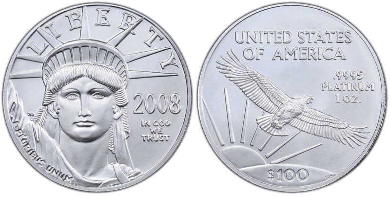 2008 American Eagle One Hundred Dollar Platinum