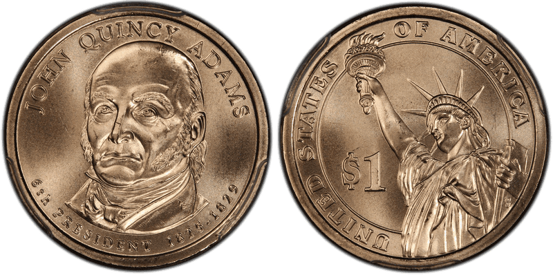 2008 (D) Satin Finish Presidential Dollar - John Quincy Adams, Position A