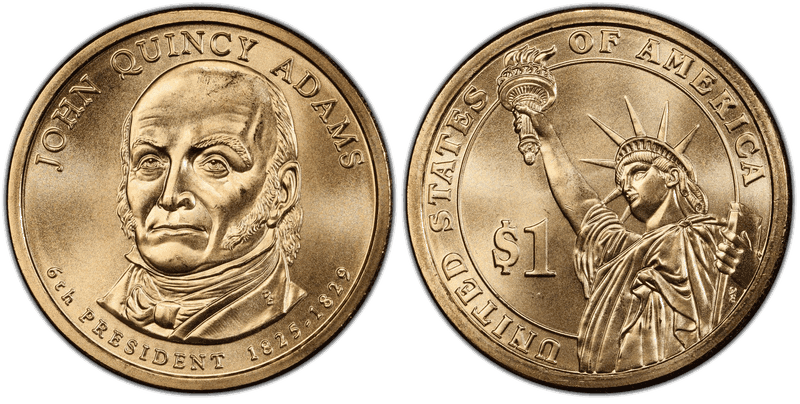 2008 (D) Satin Finish Presidential Dollar - John Quincy Adams, Position B