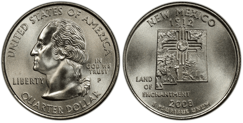2008 (P) New Mexico Satin Finish State Quarter